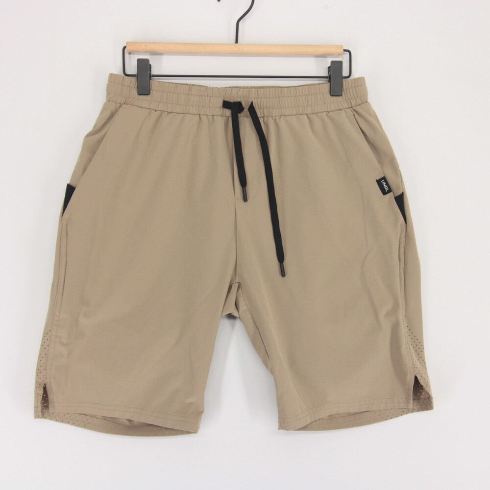 UNRL Stride Shorts Mens M Tan Athletic Gym Running Stretch Drawstring